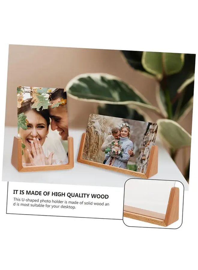 Horizontal Photo Frame 10X15cm 6inch Acrylic Wood U Shaped Desktop Decor - Image 1